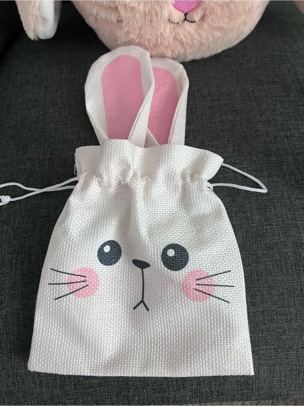 Plush Pink Bunny Basket for Kids